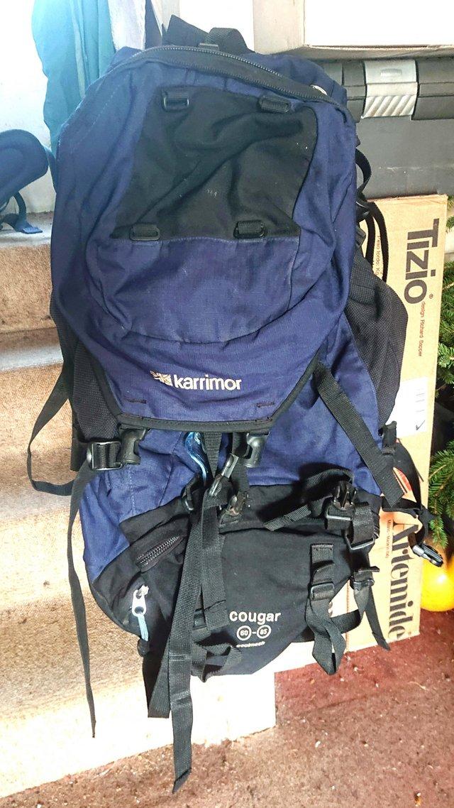 Preview of the first image of Karrimor Cougar Rucsac Blue/Black 60-85L.