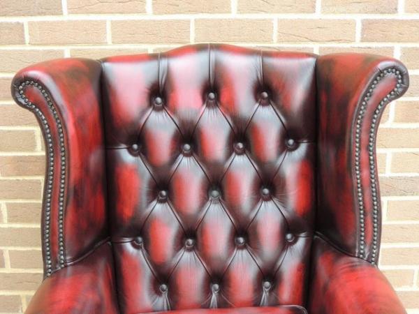 Image 11 of Queen Anne Chesterfield Ox Blood Armchair (UK Delivery)