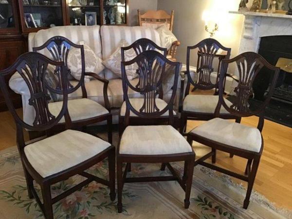 Image 2 of 6 Dining Chairs including 2 Carvers.