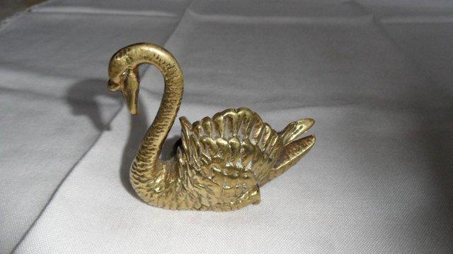 Preview of the first image of Brass Swan Small Candle Holder.