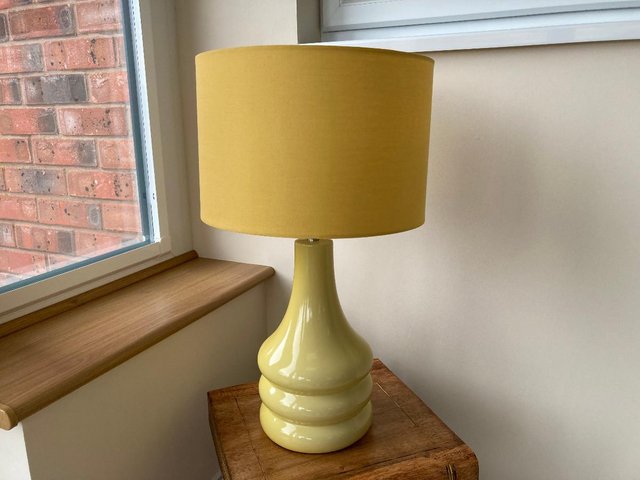 Preview of the first image of Table lamp, yellow ceramic base.