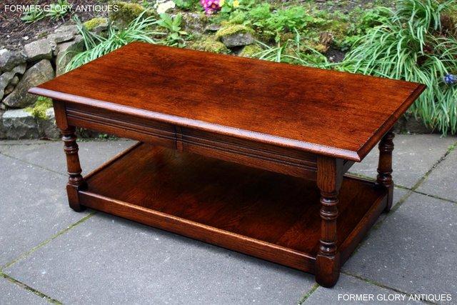 Image 100 of A TITCHMARSH AND GOODWIN STYLE OAK TWO DRAWER COFFEE TABLE