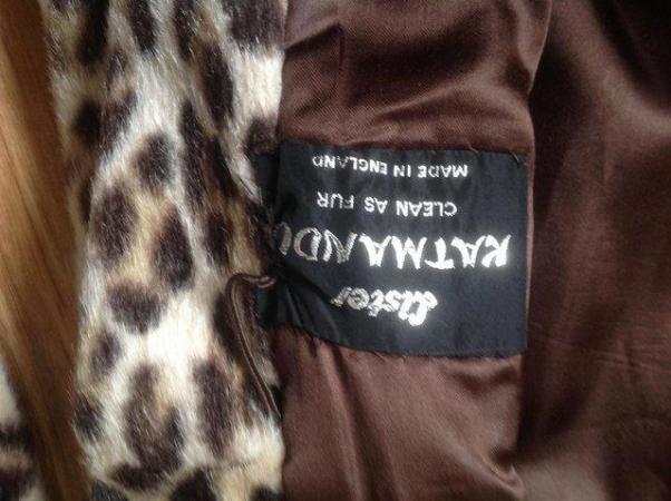Image 3 of Leopard design print faux fur coat