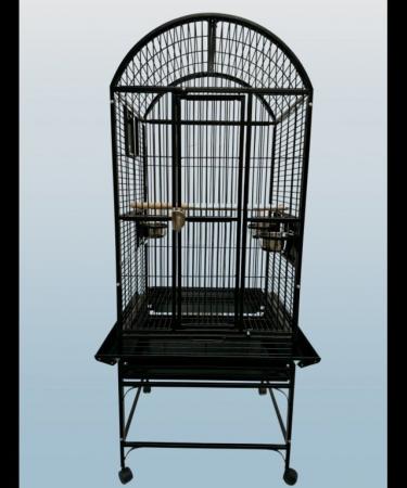 Image 1 of Parrot-Supplies Michigan Dome Top Parrot Cage Black