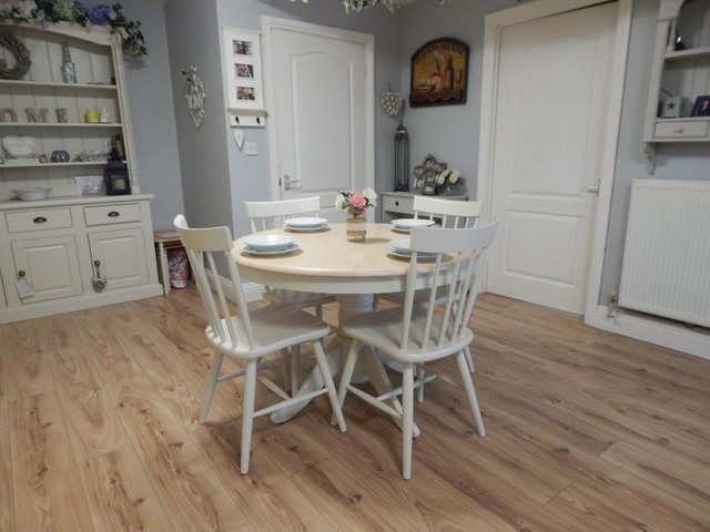 Preview of the first image of Beech Farmhouse Kitchen table / Dining table & 4 chairs.