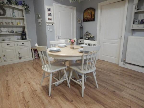 Image 1 of Beech Farmhouse Kitchen table / Dining table & 4 chairs
