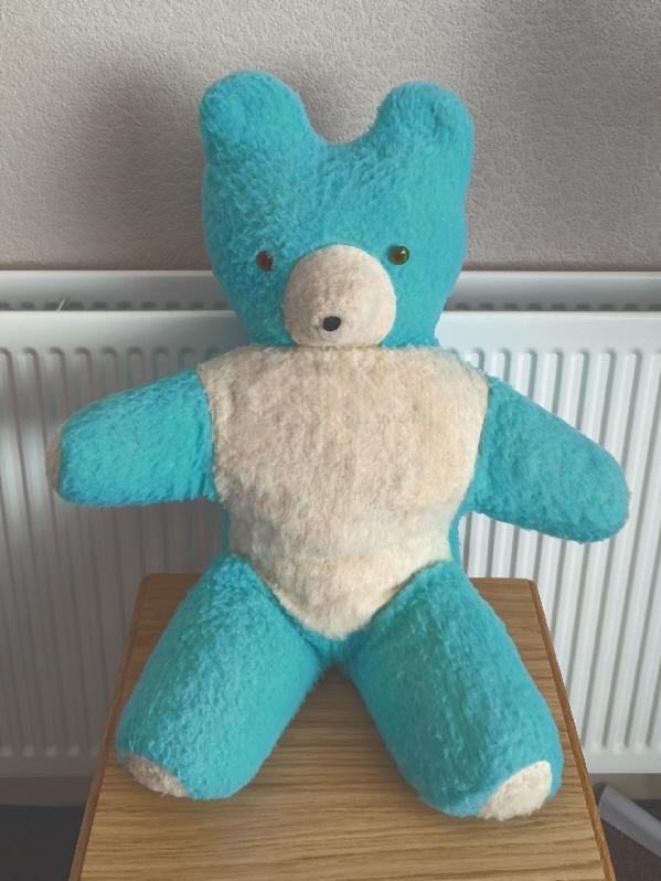 Preview of the first image of Vintage 1950's Blue/Cream Teddy Bear.