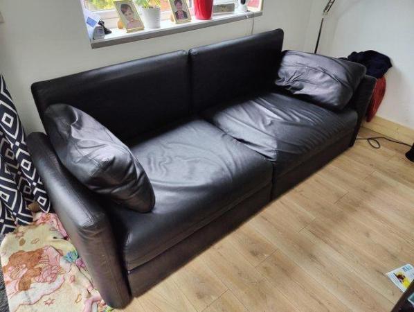 Image 3 of Ikea modular leather sofa VALLENTUNA