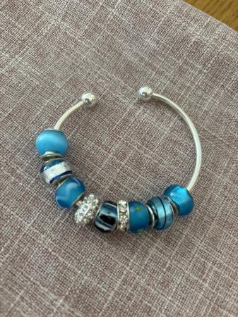 Image 2 of Women's Turquoise and Silver Charm Bangle