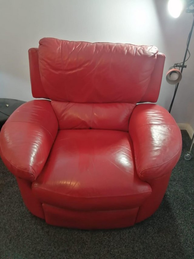 Preview of the first image of Red Sofa & Electric Recliner.
