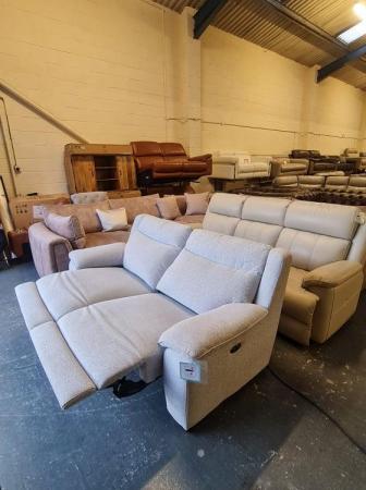Image 10 of Starlight Express grey fabric electric recliner sofa