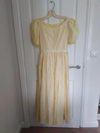 Image 3 of Long lemon coloured dress with short sleeves