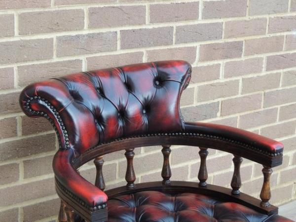Image 15 of Dark Ox Blood Fully Buttoned Captains Chair (UK Delivery)