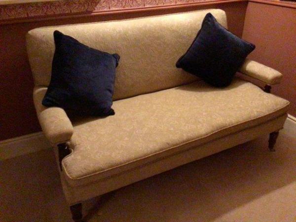 Image 1 of Creamy gold antique French style sofa.