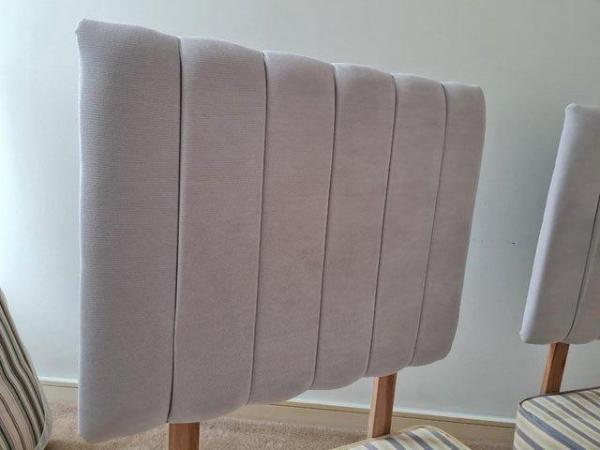 Image 2 of 10 Grey small single bed 2ft 6 sized upholstered head boards