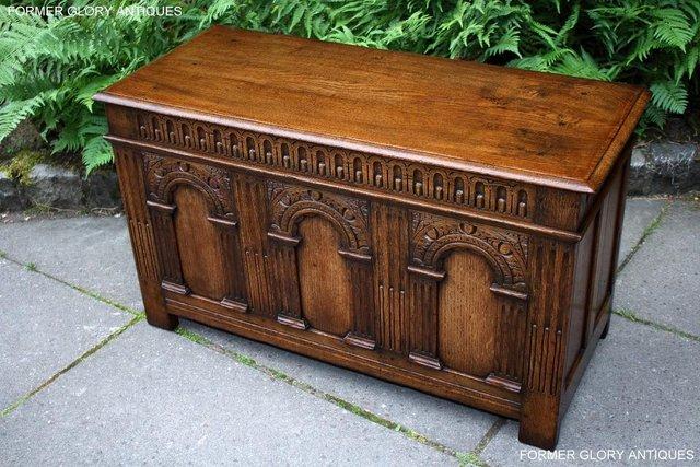 Image 83 of A TITCHMARSH & GOODWIN CARVED OAK BLANKET CHEST BOX TRUNK