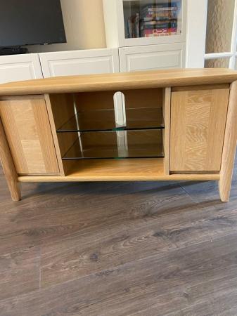 Image 2 of Solid Oak TV Stand with storage
