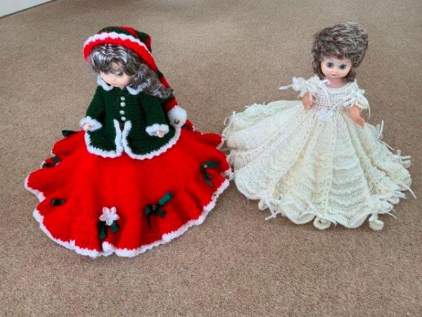 Image 1 of Doll with Handmade Crochet Outfits