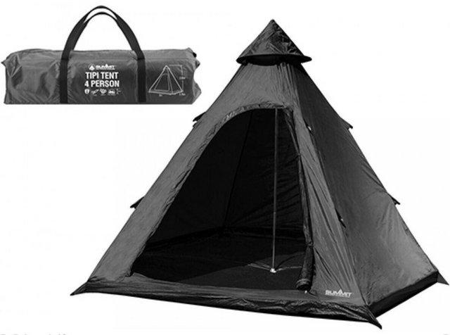 Preview of the first image of TIPI / WIGWAM type tent to hire, NEW, Black, sleep 4,ideal 2.