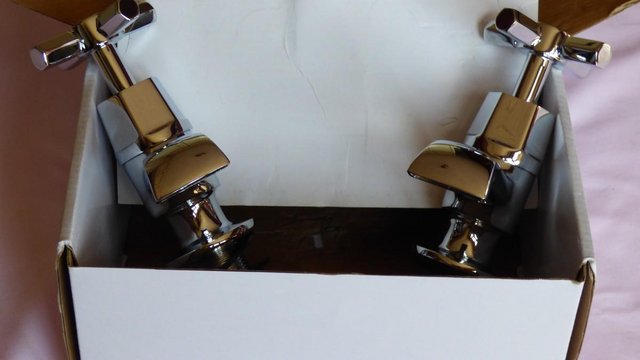 Preview of the first image of PAIR OF CHROME BATH TAPS.