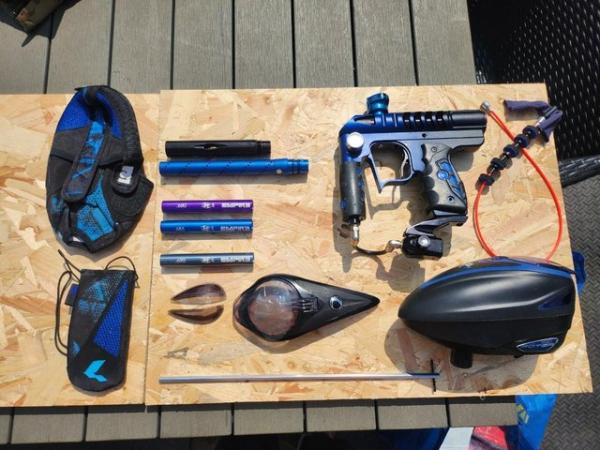 Image 3 of SOLD - Paintball Marker with Auto Hopper and Accessories