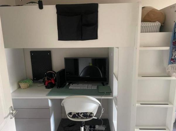 Image 2 of IKEA Smastad loft bed with desk and wardrobe