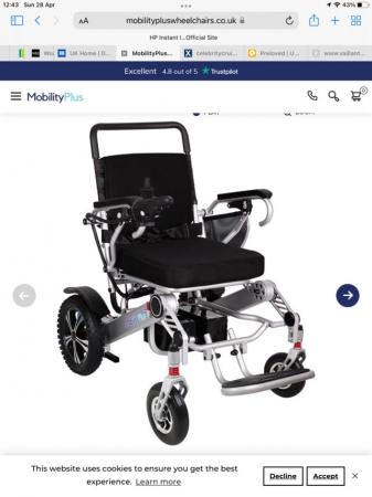 Image 3 of Ultra light instant fold power wheelchair