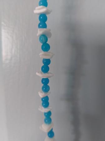 Image 2 of Blue/white beaded necklace