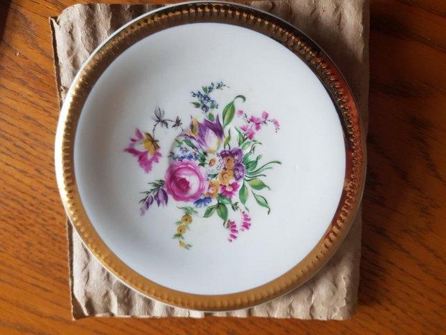 Preview of the first image of Pretty, Vintage CL 5 Czechoslovakian Floral Saucer, Rare.