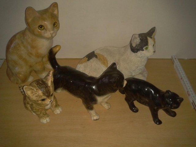 Preview of the first image of 5 CAT FIGURINES COLLECTION ONLY.