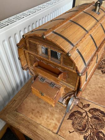 Image 3 of Vintage gypsy style wooden caravan and shire horse