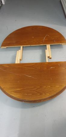 Image 4 of Farmhouse style extendable round dining table