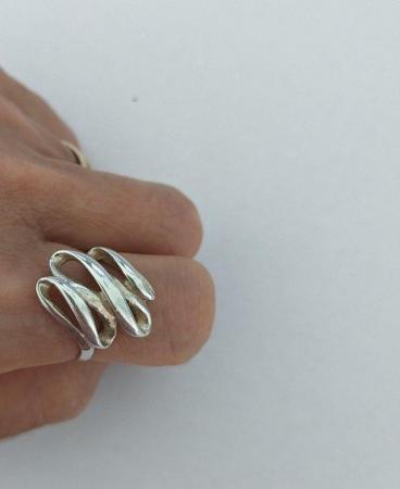 Image 2 of Sterling silver twisted ribbon style ring