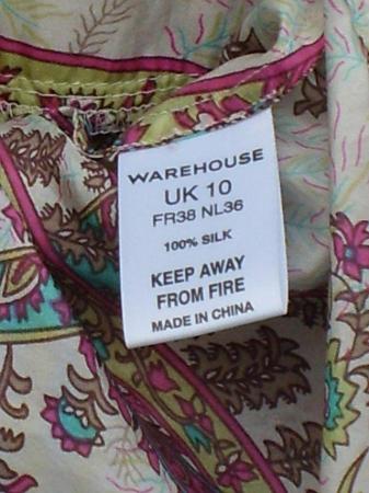 Image 4 of WAREHOUSE 100% Silk Maxi Halter Dress–Size 10