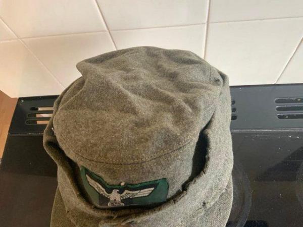 Image 3 of German Soldiers 2WW field Cap with SS Insignia