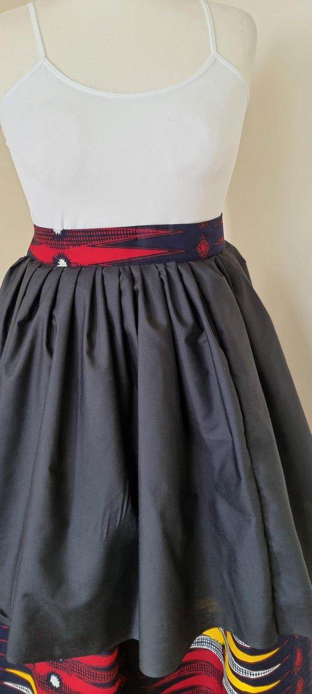 Preview of the first image of Ankara Cotton Pleated Skirt.