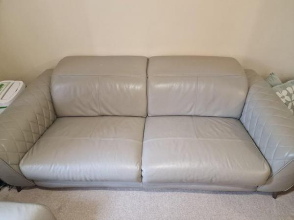 Image 2 of Beige leather sofa for sale