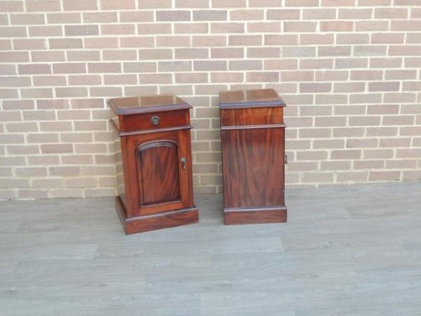 Image 16 of Pair of Mahogany Tall Bedside Cabinets (UK Delivery)
