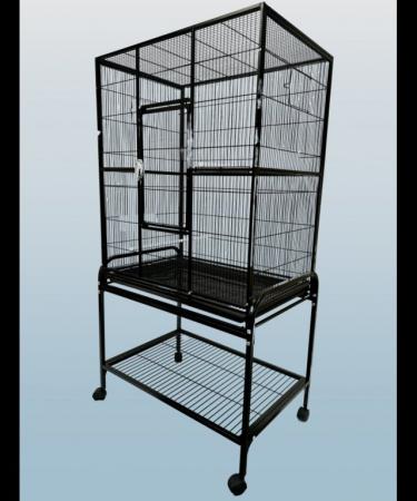Image 2 of Parrot-Supplies Florida Parrot Cage With Stand Black