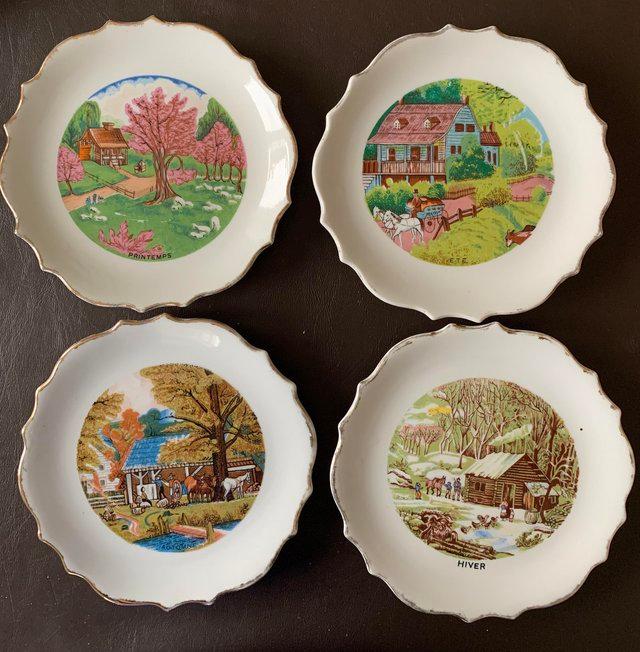 Preview of the first image of French “season’s” decorative plates.