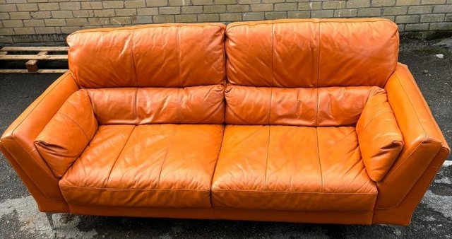 Image 2 of FREE Retro style orange leather sofa