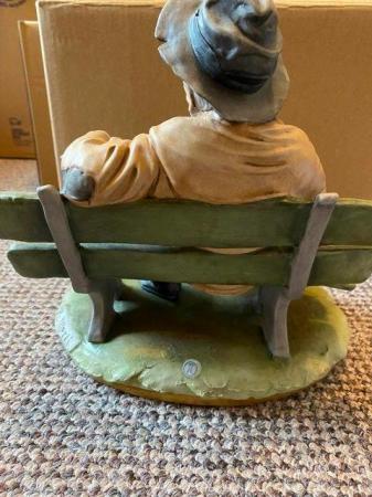 Image 3 of Rare Vintage CapoDimonte Figure of Tramp on a bench