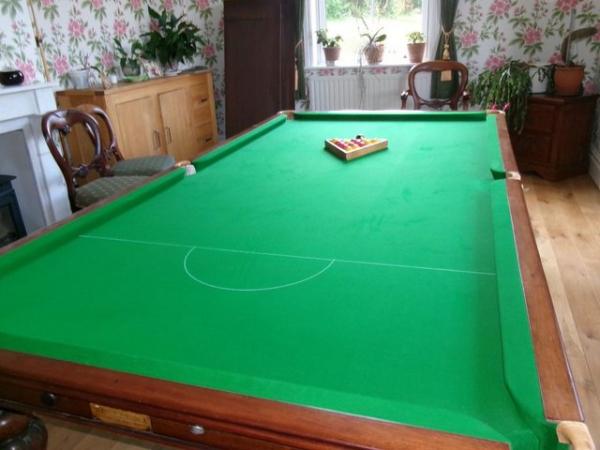 Image 1 of 9 foot Snooker Table with dining top and chairs