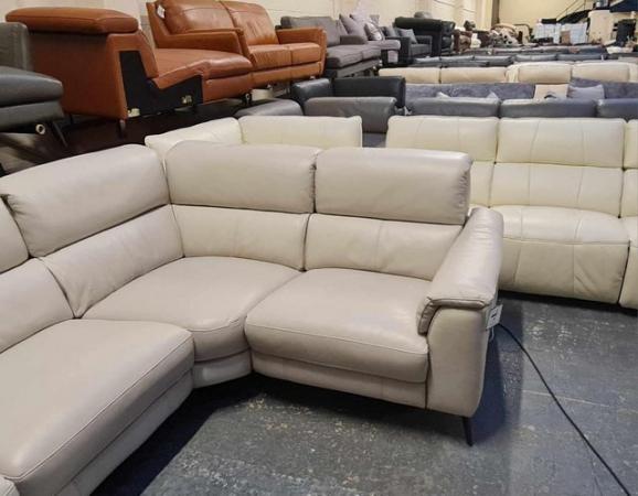 Image 18 of Illinois silver leather electric recliner corner sofa