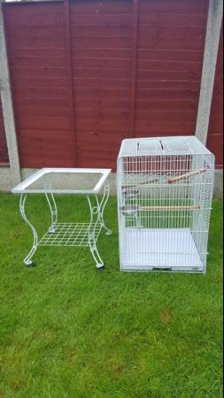 Image 8 of Large bird cage with stand , comes with perches , feeders