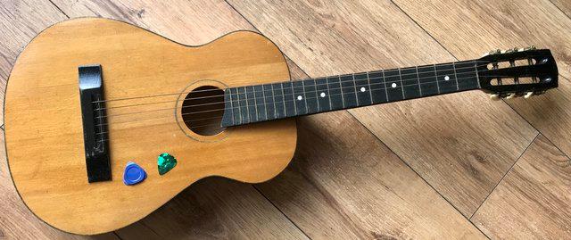 Image 1 of 3/4 Acoustic Small Guitar With New Set Of Strings