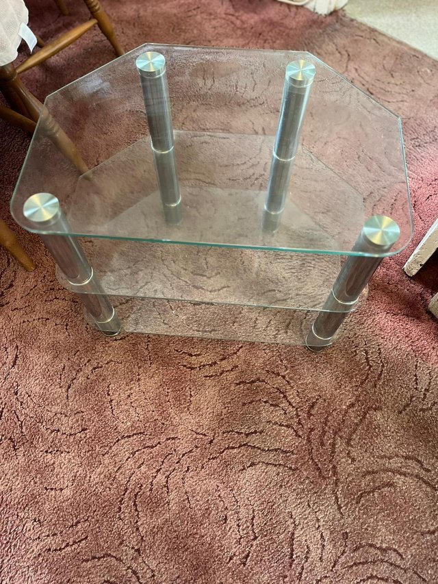 Preview of the first image of Glass television stand for sale.