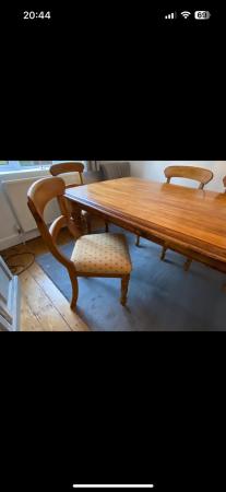 Image 3 of Farmhouse solid wood dining table and 8 dining chairs