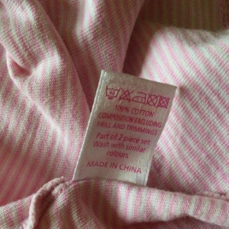 Image 4 of Vtg NEW LOOK Candy Stripe Pink & White Strappy Top, sz14