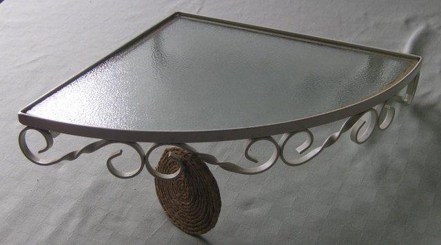 Image 1 of Glass and metal Corner Shelf suitable for any room
